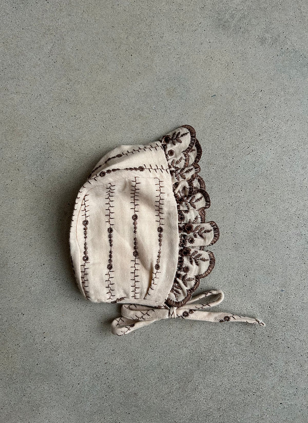 Amelia Bonnet Antique Rose 3 Months/ Sample