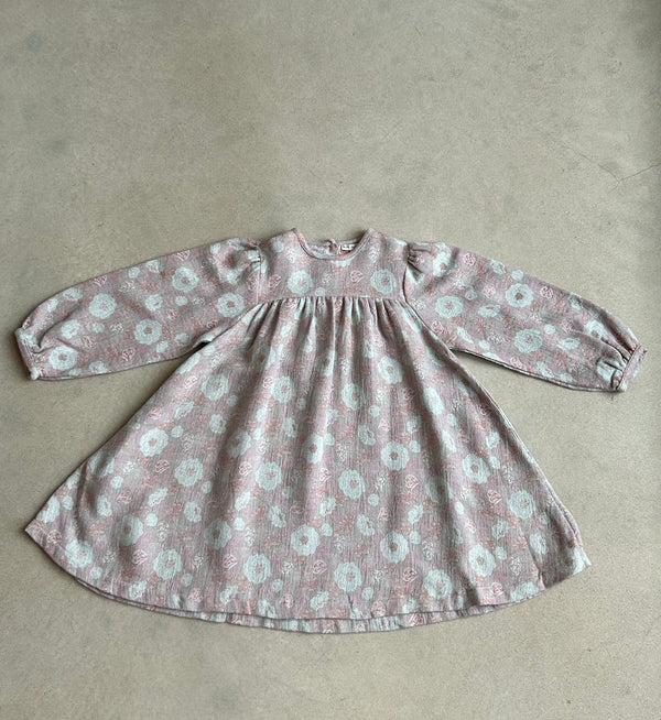 Bernice Dress Winter Blooms 8 Years/ Sample