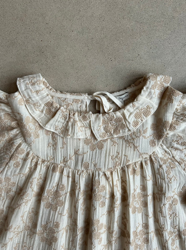 Isabella Dress Natural Embroidery 8 Years/ Sample