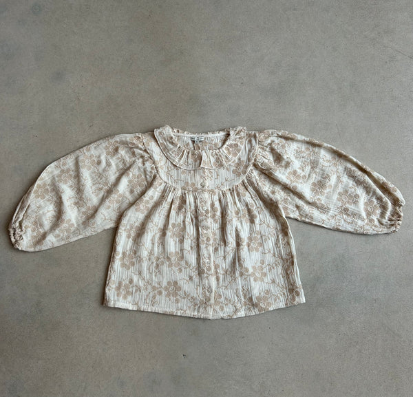 Isabella Blouse Natural Embroidery 8 Years/ Sample