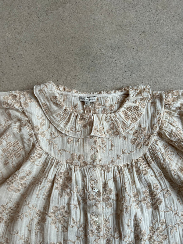 Isabella Blouse Natural Embroidery 8 Years/ Sample