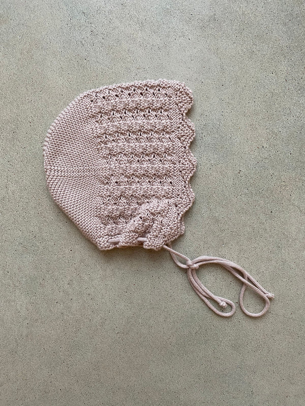 Silvia Bonnet Dusty Pink New Born/ Sample