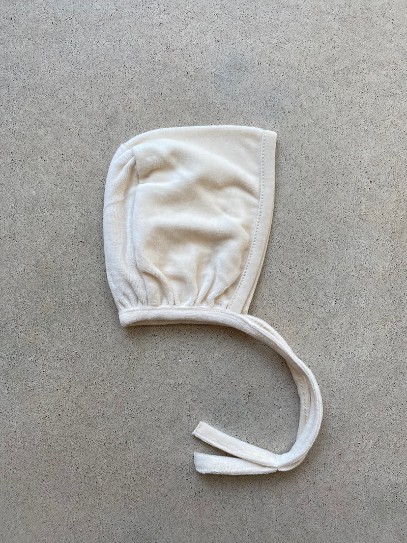 Iris Velour Bonnet Ivory